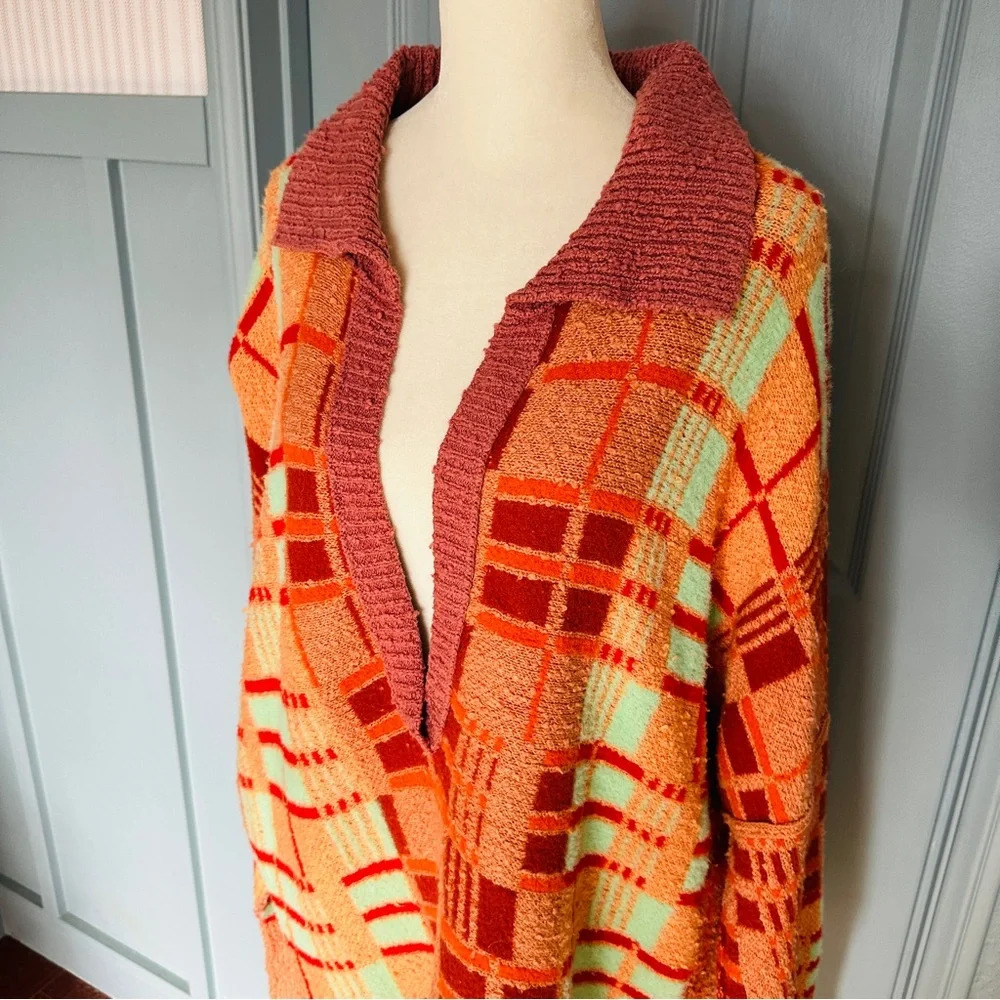 Like New Free People Ruben Oversized Pullover Sweater in Autumn Sunset Combo M - Picture 9 of 16
